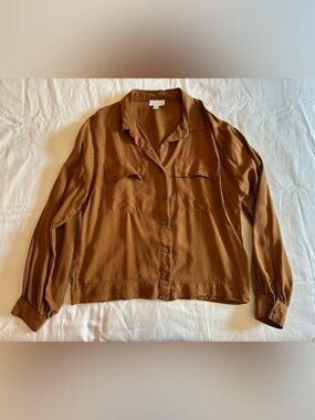 Topshop Rust-Brown Button Up